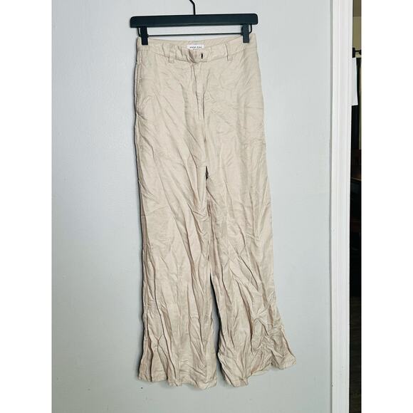 ANNIE BING Off-White Crepe Wide-Leg Lyra Trousers Pants Size 32 - Picture 3 of 11